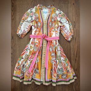 ANTONIO MELANI Multicolor Patterned Dress - ribbon waist - 0